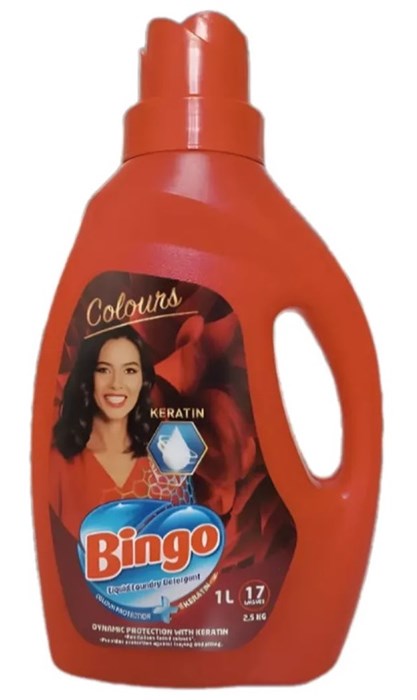 BINGO средство для стирки (LIQUID SIVI DET ALL COLORS) красный 1000мл (12 шт) - фото 826690