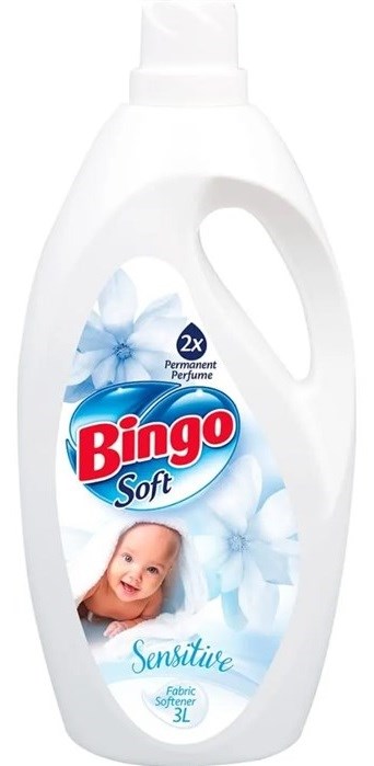 BINGO SOFT кондиционер для белья (БЕЛЫЙ) "SENSITIVE" 3л (6 шт) - фото 826713