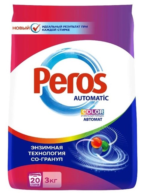 Peros Стиральный порошок Колор 3 кг. (6 шт в коробке) - фото 826728