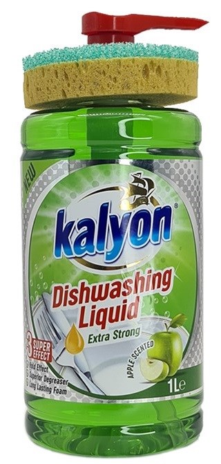 Kalyon Средство для мытья посуды Яблоко 1л. + губка (10 шт) - фото 826783