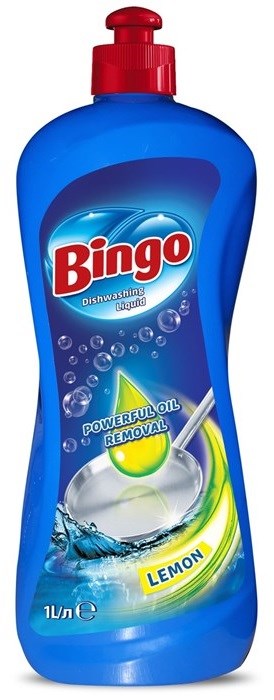 BINGO ЖИДКОЕ СРЕДСТВО ДЛЯ ПОСУДЫ LEMON 1000 мл (12 шт) - фото 826785
