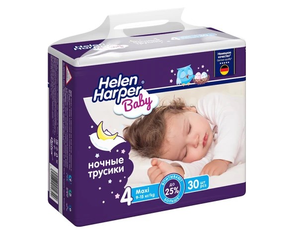 Детские трусики Ночные Helen Harper Baby 4-ка Maxi 30 шт (9-15 кг) - фото 826801