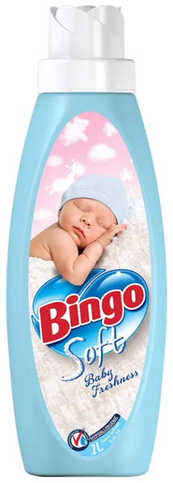 BINGO SOFT кондиционер для белья "BABY FRESHNESS" ГОЛУБОЙ 1л (16 шт) - фото 827015