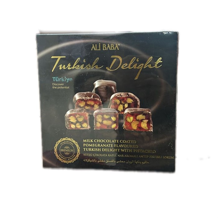 Ali Baba фисташковый и гранатовый лукум с шоколадным покрытием 250гр. 1/12шт. - фото 827223