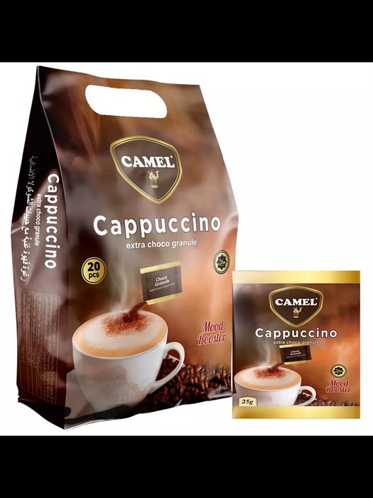 CAMEL CAPPUCCINO ORIGINAL EXTRA COCOA GRANULE капучино с шоколадом 25гр. 1/20шт.*12бл. - фото 827710