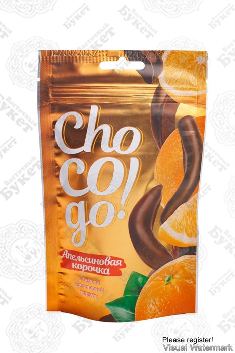 ChoCoGo Апельсиновая корочка в темной шоколадной глазури 100гр. 1/12шт. - фото 827777