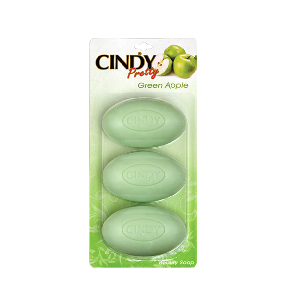 CINDY Мыло цветочное питательное зелёное яблоко 270гр. (блистер с подвесом 90гр.*3шт.) 1/20шт. - фото 827811