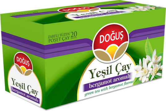 Dogus чай YESIL CAY BERGAMOTLU зеленый с бергамотом 20п  1/12шт. - фото 827955