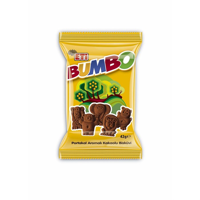 ETI BUMBO бисквитное печенье с какао со вкусом апельсина 42гр. 1/24шт. - фото 828053