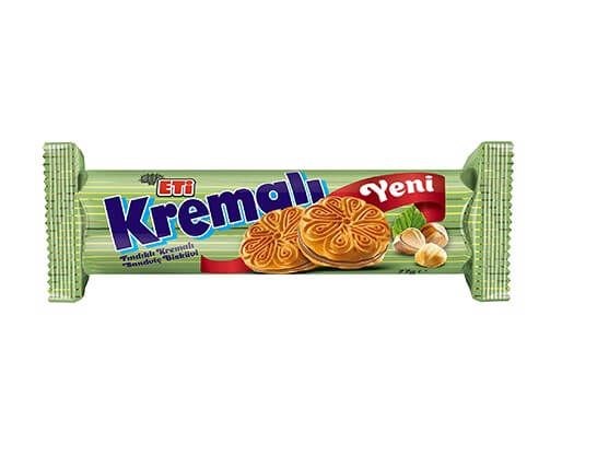 ETI Kremali бисквитное печенье с ореховой начинкой 61гр. 1/24шт. - фото 828070