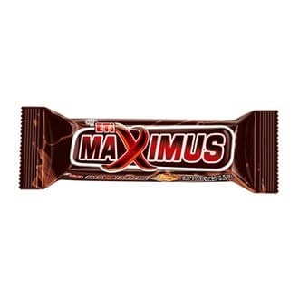 ETI MAXIMUS батончик с арахисом пшеничным хлопьями карамелью и нугой в молочном шоколаде 50гр. 1/24шт. - фото 828072