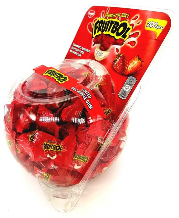 FRUITTBOL JELLY Жевательная резинка клубника, СФЕРА 3,5гр. 1/200шт.*6бл. - фото 828135