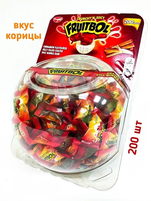 FRUITTBOL JELLY Жевательная резинка корица, СФЕРА 3,5гр. 1/200шт.*6бл. - фото 828137