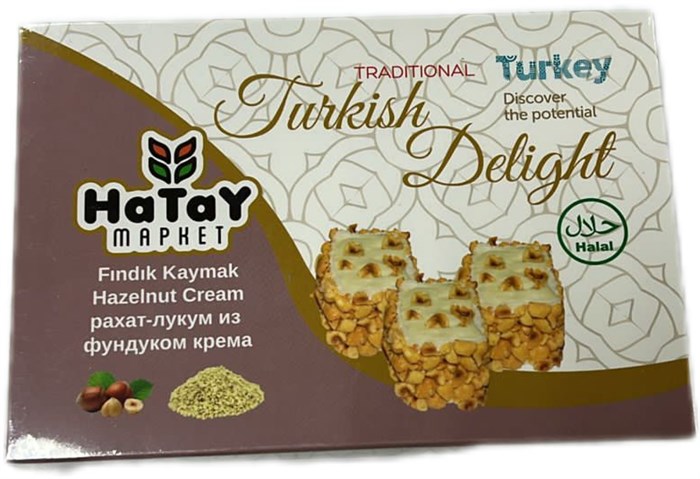 Hatay Market Findik kaymak рахат-лукум из фундуком крема. 225гр. 1/36шт - фото 828297