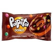 Кекс PAPITA DONUT с какао глазурью, шоколадной начинкой и цветными драже 40гр. 1/24шт.*6бл. - фото 828610