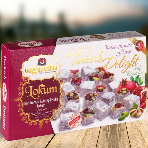 Ugurlu Лукум  Гранат с фисташкой 350 гр  1/12 - фото 828810