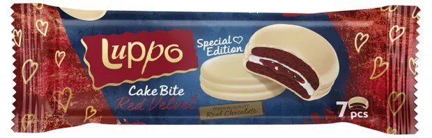LUPPO RED VELVET сэндвич-кекс красный бархат  в молочном шоколаде с маршмеллоу и клубничной начинкой 182гр.1/12шт. - фото 828813