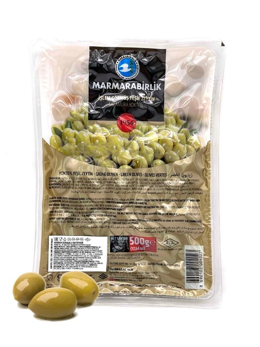 Marmarabirlik маслины зеленые 2xl-181 коктейл вакуум 500гр. 1/24шт. - фото 828847
