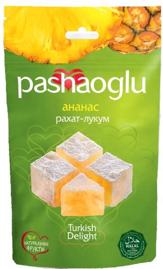 Pashaoglu рахат-лукум с ананасом 150гр.  1/18шт. - фото 829129