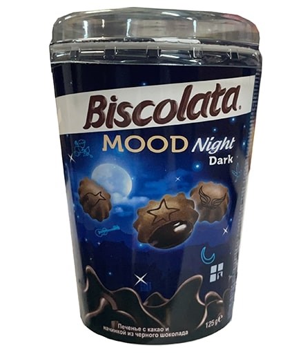 Печенье Biscolata Mood BITTER из шоколадного крема 115г (стакан) 24шт/кор - фото 829137