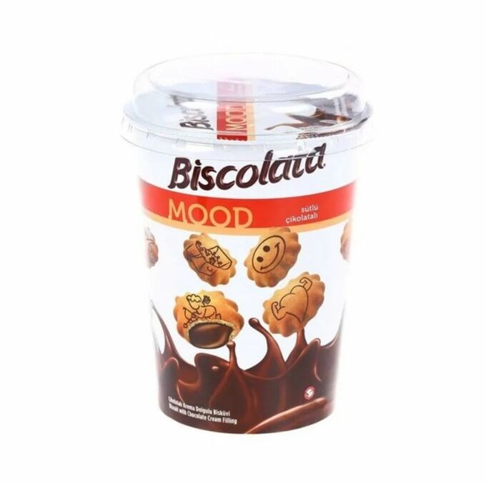 Печенье Biscolata Mood  с начинкой из шоколадного крема 115г (стакан) 24шт/кор - фото 829139
