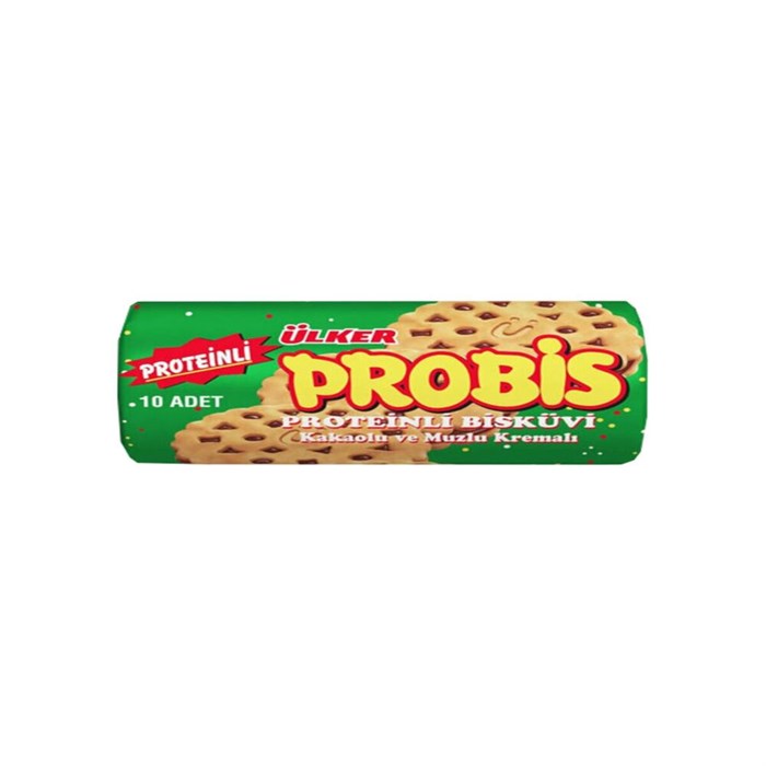 PROBIS сэндвич-печенье с экстра белком с начинкой из какао и банана 280гр ULKER(12гр белка) - фото 829244