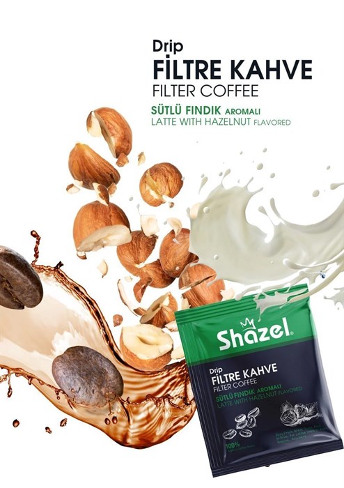 SHAZEL Фильтрованный кофе с молоком и фундуком 15гр 12/12 - фото 829397