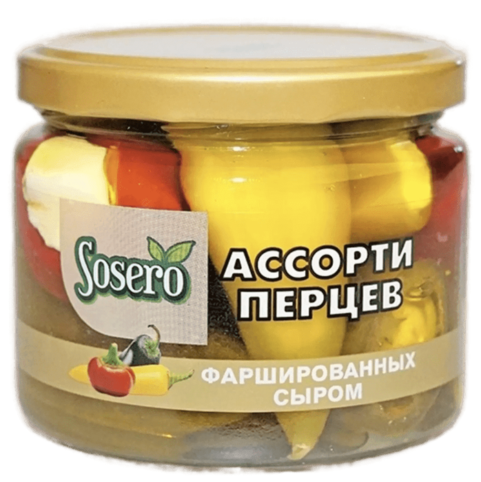 Sosero ассорти перцев фаршированный сыром 290гр. 1/12шт. - фото 829470