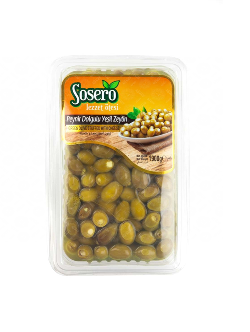SOSERO Зелёные оливки фаршированные сыром 1,9гр. 1/2шт. - фото 829476