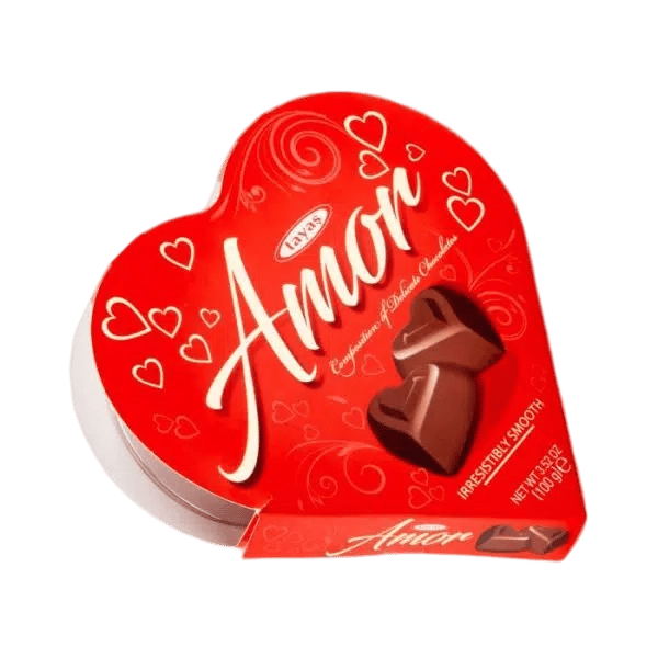 TAYAS AMOR конфеты из молочного шоколада с кремово-ореховой начинкой (красная) 80гр. 1/24шт. - фото 829587