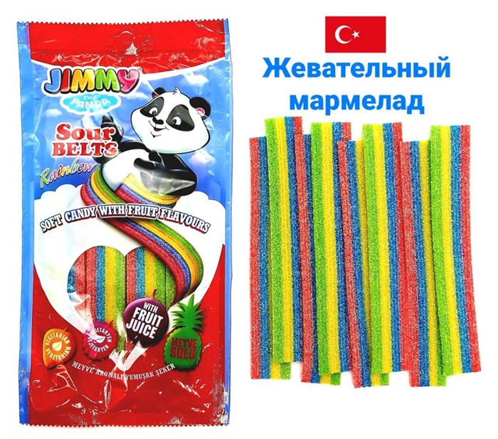 Tayash Кислые ремешки Jimmy Sour Belts, Ассорти 75гр. 1/12шт.*6бл. - фото 829617