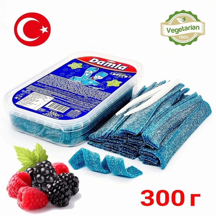 Tayash Кислые ремешки с посылкой DAMLA, ежевика&#038;малина 300гр.1/24шт. - фото 829620