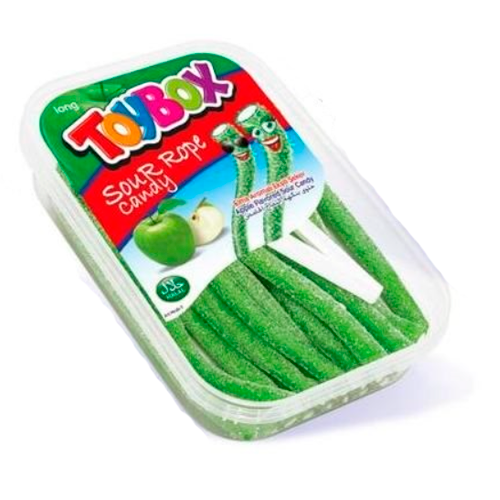 TOYBOX LICORICE кислые верёвки длинные, яблоко, бокс 200гр. 1/24шт. - фото 829649