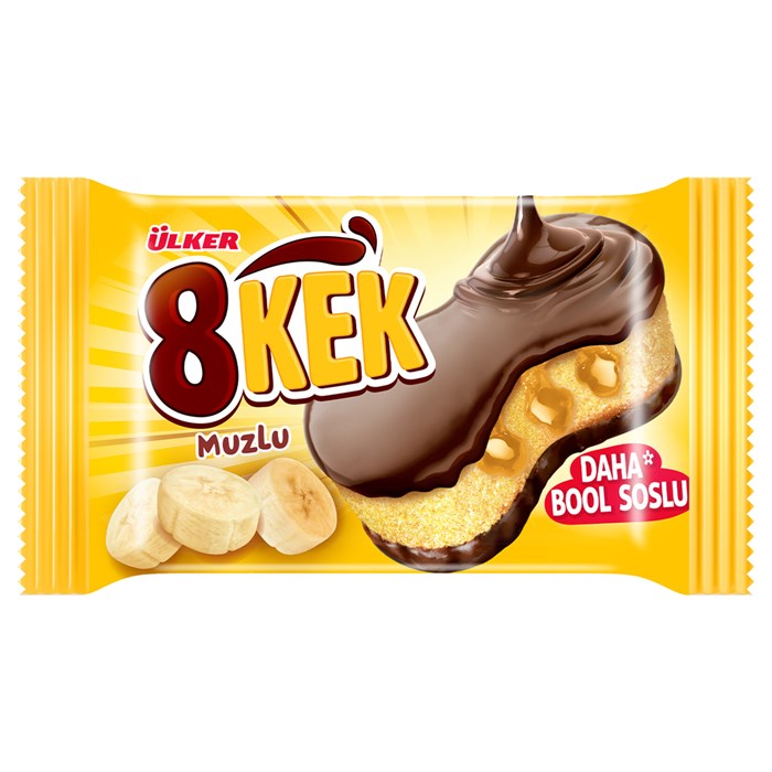 ULKER  8 kek банан 55гр кекс с джемом  1/24шт.*6бл. - фото 829711