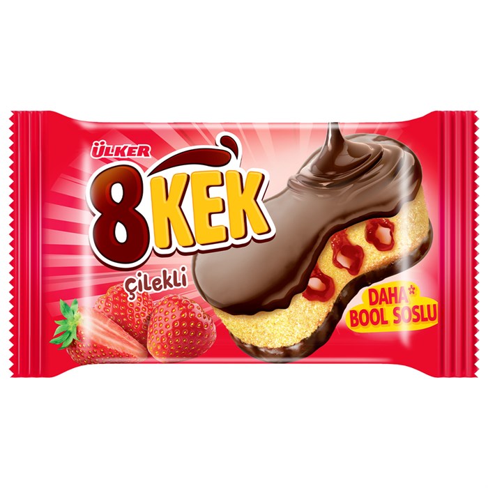 ULKER  8 kek клубника кекс с джемом  55гр. 1/24шт.*6бл. - фото 829713