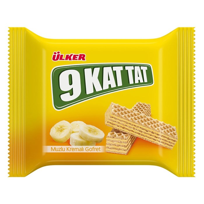 Ulker 9 kat tat (вафли с банановым кремом) 39гр. 1/24шт. - фото 829717