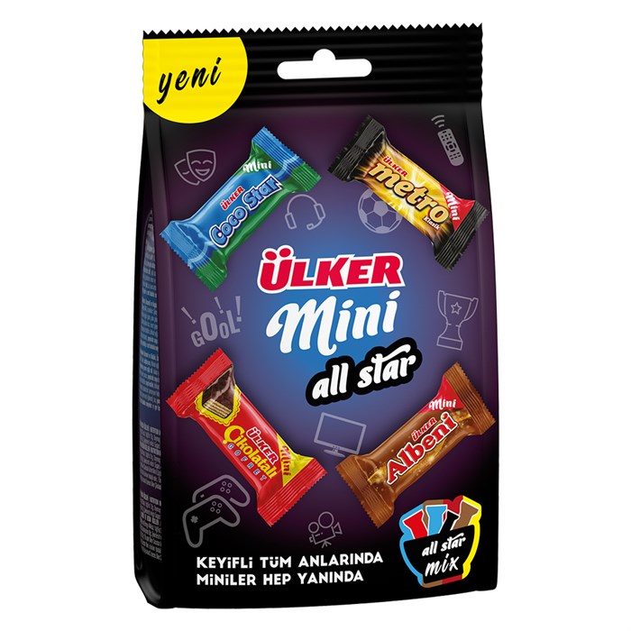 Ulker All Star Супер мини Ассорти шоколадных мини батончиков 89гр.*10шт. - фото 829722