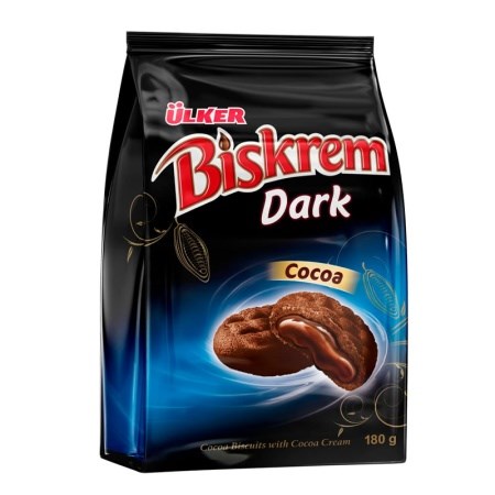 Ulker Biskrem DARK печенье с какао крем начинкой 180гр. 1/12шт. - фото 829726