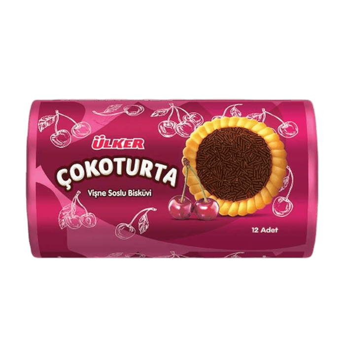 Ulker Cokoturta печенье с вишневой начинкой и шоколадной крошкой 300гр. 1/12шт. - фото 829784