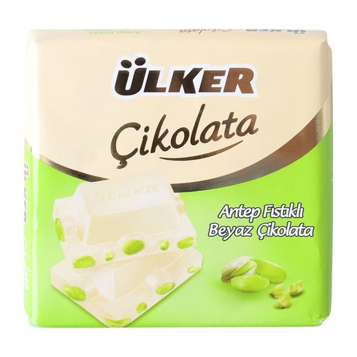 Ulker шоколад белый с фисташкой 65гр. 1/6шт*6бл. - фото 829850