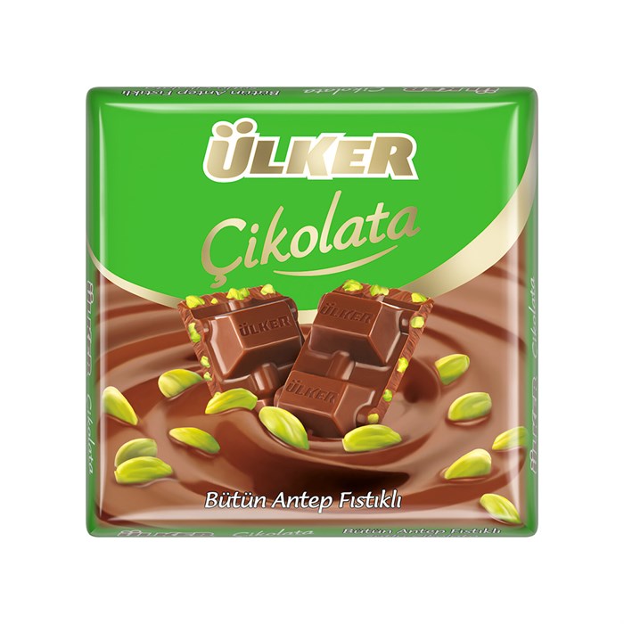 Ulker шоколад молочный с фисташкой 65гр. 1/6шт.*6бл. - фото 829861
