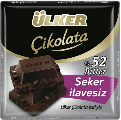 Ulker шоколад темный 52% шоколад БЕЗ САХАРА с подсластителем 60гр. 1/6л.*6шт. - фото 829869