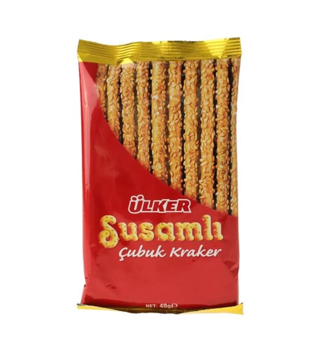 Ulker susamli cubuk kraker соломка с кунжутом 40гр. 1/30шт. - фото 829871