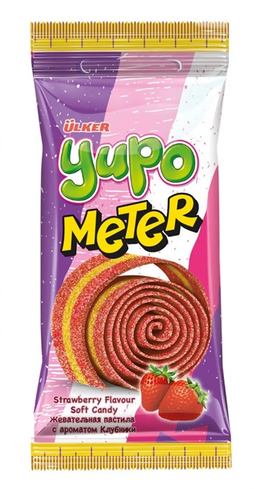 Ulker YUPO ролл meter Клубника (кислая пастила) 50гр. 1/24шт.*6бл. - фото 829909