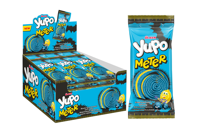 Ulker YUPO ролл meter черника-лимон (кислая пастила) 50гр. 1/6бл.*24шт. - фото 829911