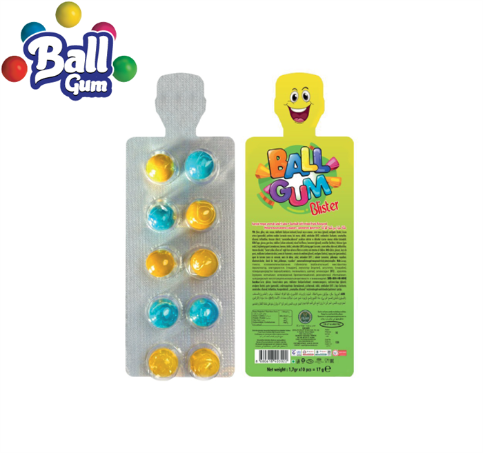 BALLGUM MINI BUBBLE GUM Жевательные резинки в блистере 17гр. 1/40шт.*6бл. - фото 830168