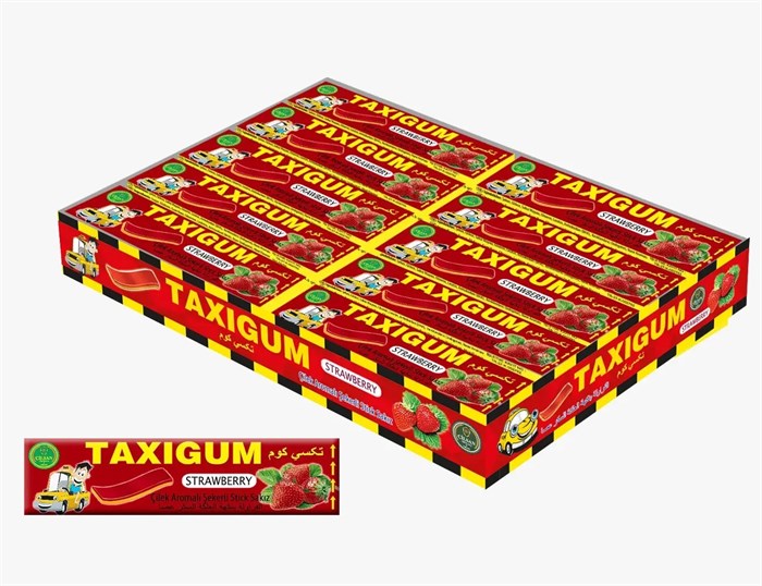 TAXIGUM STRAWBERRY FLAVOURED STICK GUM Жевательные резинки с клубника 13гр. 1/20шт.*30бл. - фото 830241