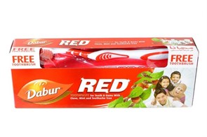 DABUR ЗУБНАЯ ПАСТА RED с гвоздикой 200 гр. С ЩЕТКОЙ (6/72 шт)