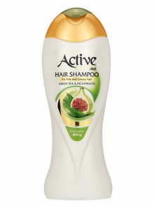 ACTIVE Шампунь для объема волос "Зеленый чай и инжир" NATURAL, 400мл. (12 шт)