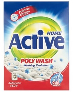 ACTIVE Стиральный порошок автомат "Poly Wash" Технология холодной стирки, 450 гр. (24 шт)